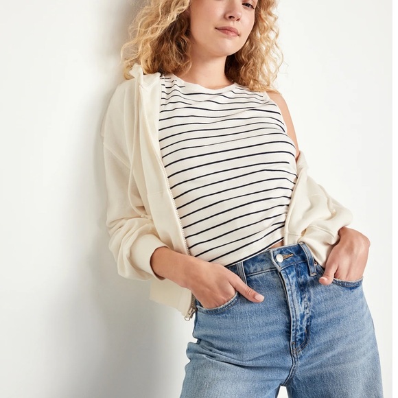 NWT OLD NAVY Fleece Full-Zip Hoodie Color: Sea Salt - Picture 3 of 8